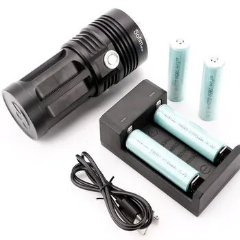 

SF34-10 Kit 10*XML T6 2000 Lumens Tactical Powerful Flashlight Portable High Power LED Flashlight Torch+4*18650 Battery+Charger