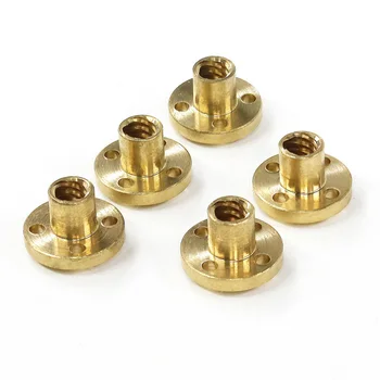 

Anet 3D Printer Parts 10pcs/Lot Brass Flange Trapezoidal Bronze Nut For 3D Printer Z Axis 8mm Stainless Steel 1-Start Lead Screw
