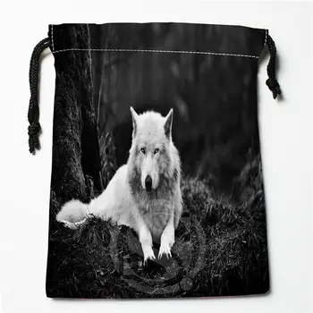 

W-97 New wolf full moon Custom Logo Printed receive bag Bag Compression Type drawstring bags size 18X22cm E801wo97