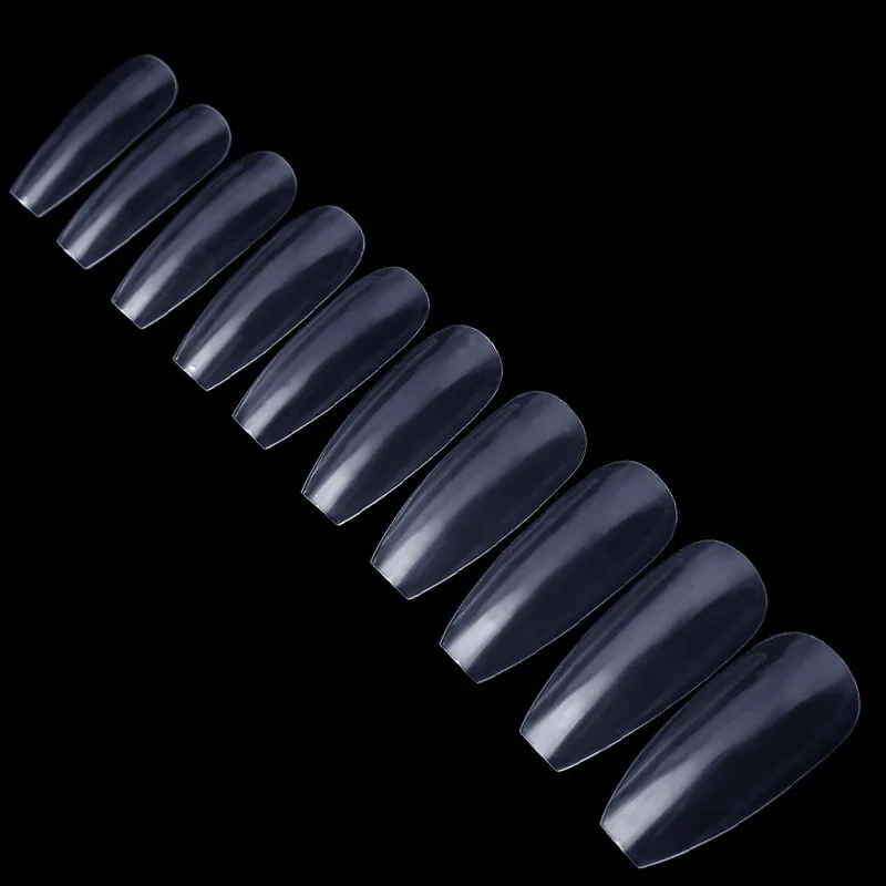 Прямая поставка 600 шт длинные прозрачные цветные французские накладные ногти советы балерина гроб форма полное покрытие маникюрные инструменты для ногтей