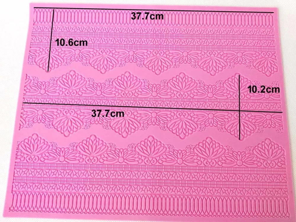 MX109 три даже 2 узора форма для цветочного кружева силиконовый сахарный кружевной коврик Украшение для края торта плесень кухонные принадлежности DIY инструмент