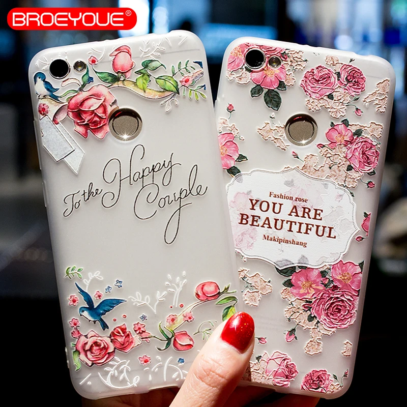 

BROEYOUE Case For Xiaomi Redmi 4A 4X Note 4 4X 5A Mi A1 5X Relief Silicone Case For iPhone 5 5S SE 6 6S 7 8 Plus X Cases Cover