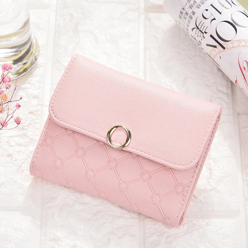 

2019 Women Plaid Wallets Fashion Designer Short Leather Purse Ladies Card Bag Small Clutch Female Purse Money Clip Wallet