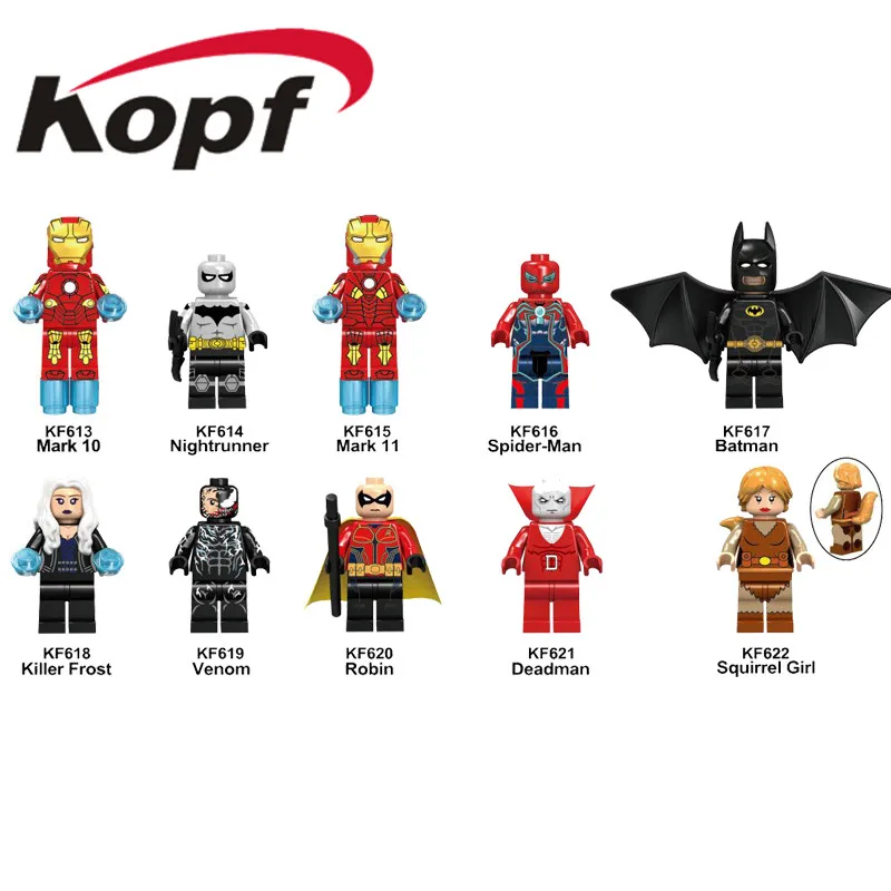 

20Pcs Legoings Super Heroes Batman Mark 11 Dead-man Robin Spider-man Building Blocks Collection Bricks Toys For Children KF6052