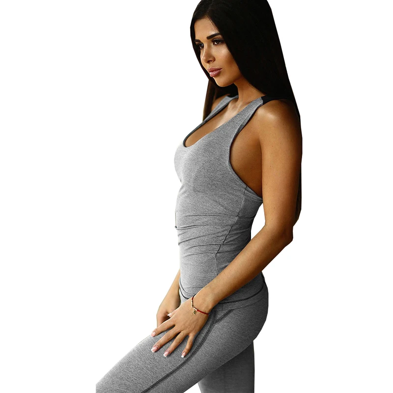 

Sport Suit Women Workout Clothes Gray Yoga Sets Woman Gym Clothes Seamless Leggings Set Jogging Suits Sports Running Leggins