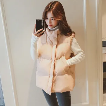 

2018 New Women's Autumn Winter Vest Jacket Waistcoat Soft Warm Cotton Female Sexy Slim Short Jackets Parka Outwear Vest Coat S82