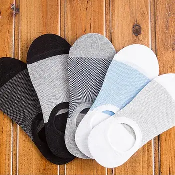 

Unisex Socks Slippers Bamboo Fiber Non-slip Silicone Invisible Boat Compression Male Ankle Socks 1 pair Fashion Socks
