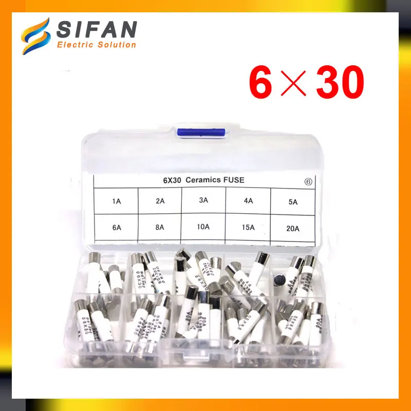 Buy 50PC/Box 6X30 Quick Blow ceramic Tube Fuse