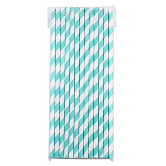 

25X paper drinking straw Decor Stripe Party birthday holiday wedding