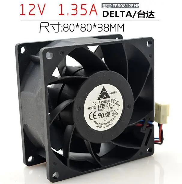 FFB0812EHE-F00 80*80*38 12V 1.35A 3 линии Поддержка скорости охлаждающего вентилятора