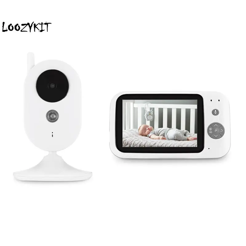 

Loozykit 3.5 Inch Wireless Video Baby Monitor Resolution Digital Sleep Monitoring 2Way Talk Night Vision Temperature Sensor