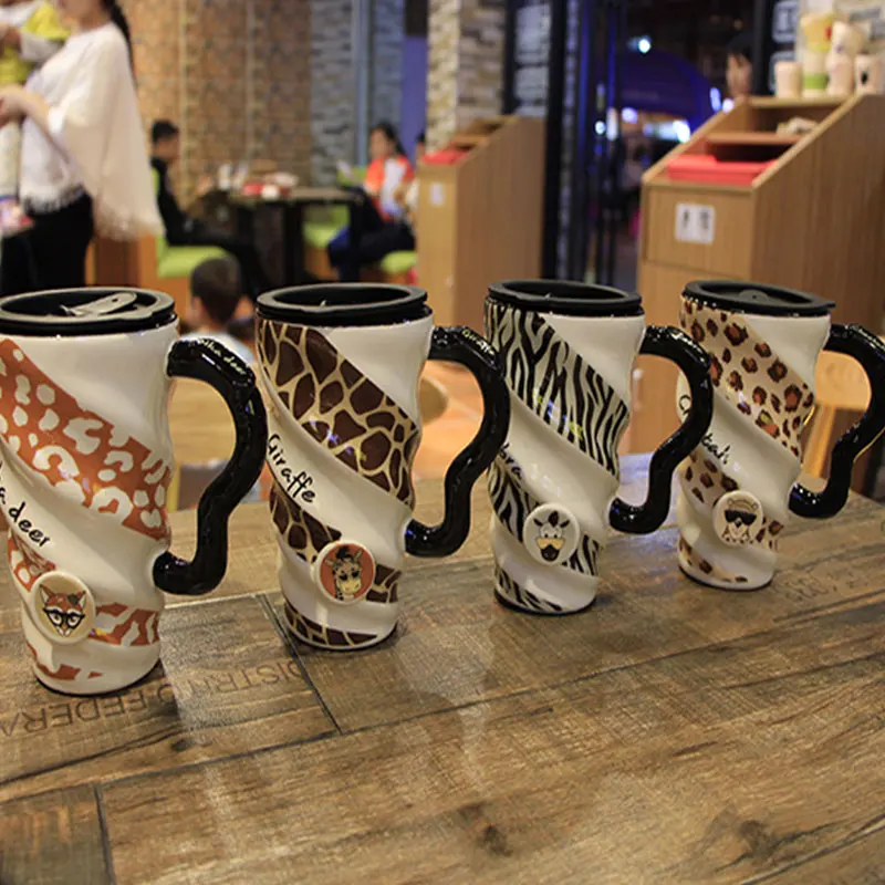 

Creative Ceramic Coffee Mugs Tea Cups With Handle Temperature Resistance