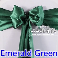 Изумрудно-зеленого цвета атласная sash Председатель шарф свадебное украшение бант на стул группа вечерние hotel show декоративный пояс-кушак блестящий цвет