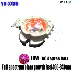 Светодио дный 10 Вт высокая мощность светодиодный светать COB чип полный спектр роста растений красный 400-840nm Комнатные цветы и овощи