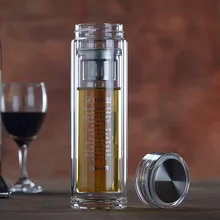 1 комплект из прозрачного стекла с двойным кристаллом, термостойкие чайные чашки с цветком удлиняют стекло с ситечком для чая 380 мл 22*6,5 см