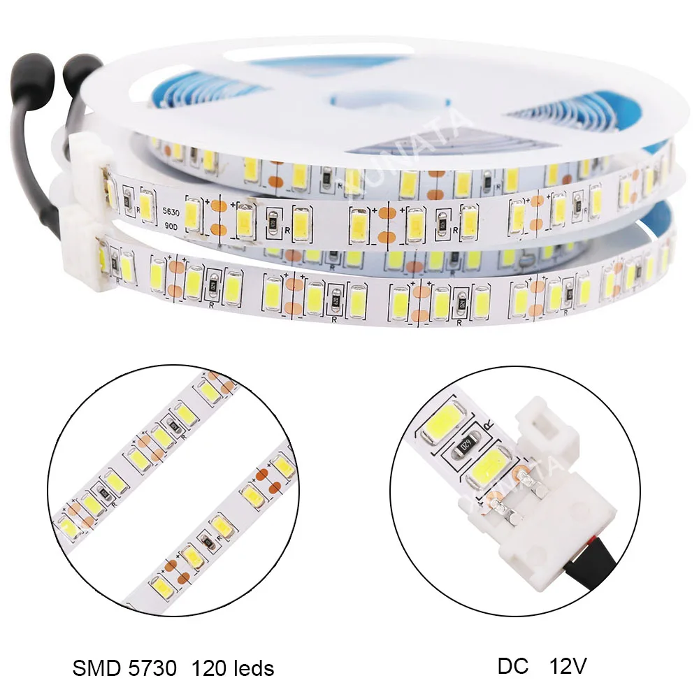 Светодиодный светильник 1 м/2 м/3 м 12 в пост. Тока SMD 5730 120 светодиодов/м супер яркий