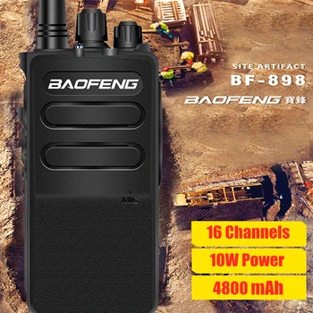 

4800mAh 10W Baofeng Walkie Talkie 10km BF 898 Portable HF Transceiver 400-470MHZ Outdoor Intercom Motorcycle Radio Station BF898
