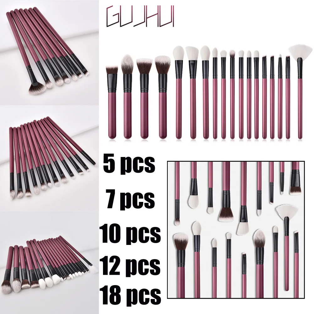 

2019 Fashion New 18PCS Wooden Foundation Cosmetic Eyebrow Eyeshadow Brush Makeup Brush Sets Tools