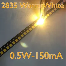 3000 шт. 2835 теплый белый SMD светодиодный чип 0,5 Вт 3 в 150 мА 50-55 ЛМ Ультра яркое поверхностное монтаж SMT СВЕТОДИОДНЫЙ светильник-чип