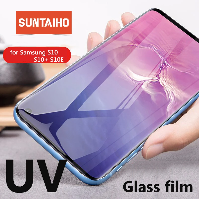 Suntaiho Nano UV жидкое закаленное стекло с полным клеем для samsung Galaxy S10 Plus S9 plus чехол, Защитное стекло для экрана Note9