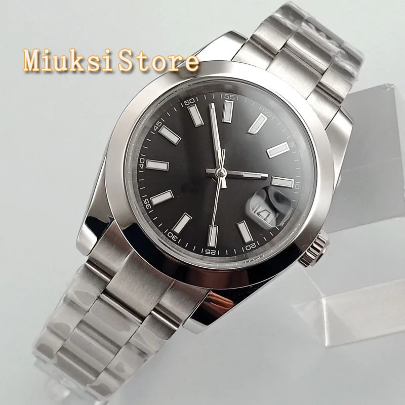 

Man's luxury machinery watch 40mm bliger no logo luminous marks solid case date window sapphire glass automatic mens watch