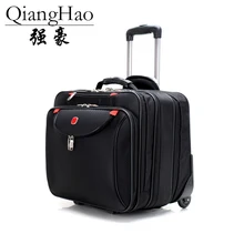 Дорожная сумка на колесиках, 18 дюймов, черные сумки на плечо, Оксфорд, рюкзак для компьютера, чехол на колесиках, мужской чехол для каюты, чехол на колесиках