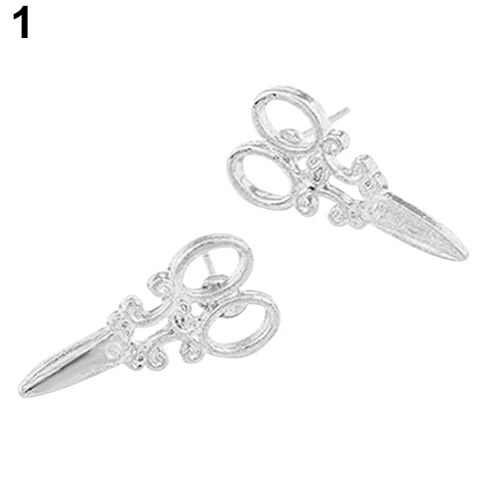 Unique Scissors Shape Design Punk Female Earring Girls Ear Stud Earrings for Women 2020 Brincos Fashion Jewelry Gift Wholesale