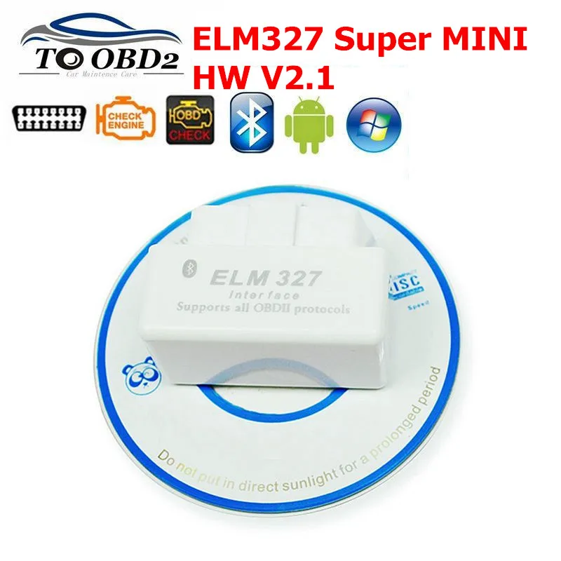 SUPER Mini ELM327 V2.1 Bluetooth OBD2 диагностический инструмент ELM 327 работает на Android/Windows OBDII