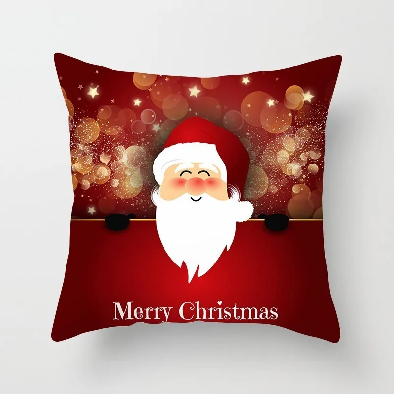 Новинка, праздничный красный чехол для подушки, веселое Рождество, новогодний принт, диван, диван, квадратный чехол для подушки, 45 см* 45 см, украшение для дома - Цвет: 9