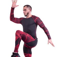 Рашгард Мужская Фитнес ММА футболка для бега Мужская футболка с длинным рукавом Кроссфит Бодибилдинг мужской компрессионный спортивный костюм