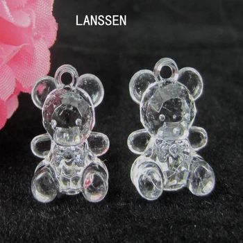 

50pcs Mini Acrylic Clear Bear Baby Shower Boy Girl Bears For Table Game Party Decorations 14 x 19mm