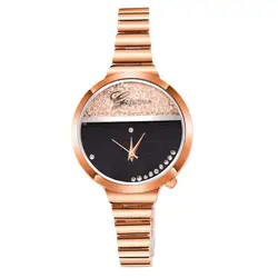Новая мода горный хрусталь часы Для женщин Элитный бренд Нержавеющая сталь браслет женские часы кварцевые платье часы reloj mujer A20
