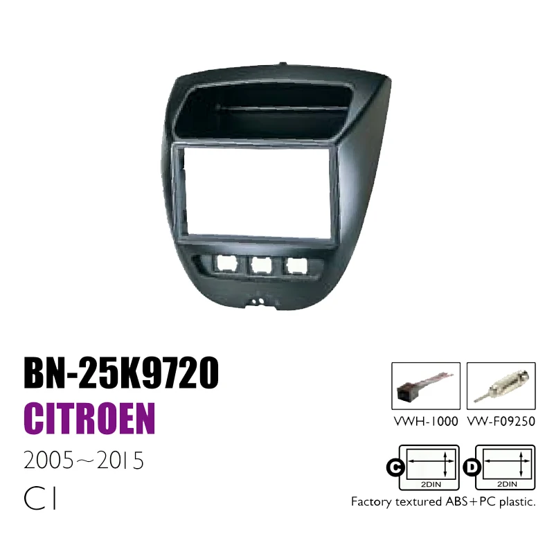 

For Citroen C1 1th 2005~2015 Auto Radio Car Refitting Fascias NAV CD DVD GPS Radio Stereo Player Decorative Frame