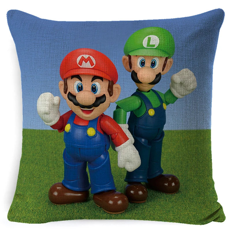 Fokusent Чехлы Super Mario подушки креативные хлопчатобумажные льняные наволочки для