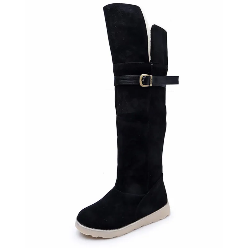 

Sexy Women's Knee High Snow Boots Winter Warm Ladies Boots Fashion Flat Platform Two Kinds Of  Worn Shoes female Footwear