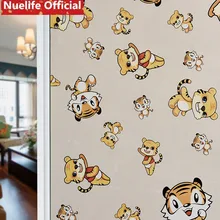 60x100 см мультфильм милый тигр пленка «замороженное стекло» Детская комната гостиная спальня балконные раздвижные двери оконная пленка