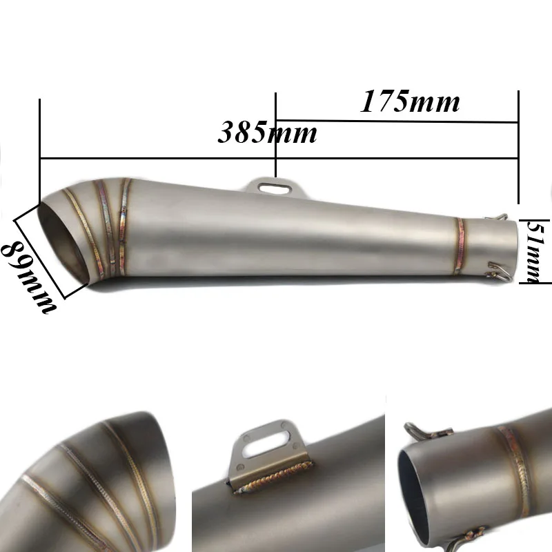 MP Flared tube ID51MM Universal Motorcycle Exhaust pipe Scooter Racing