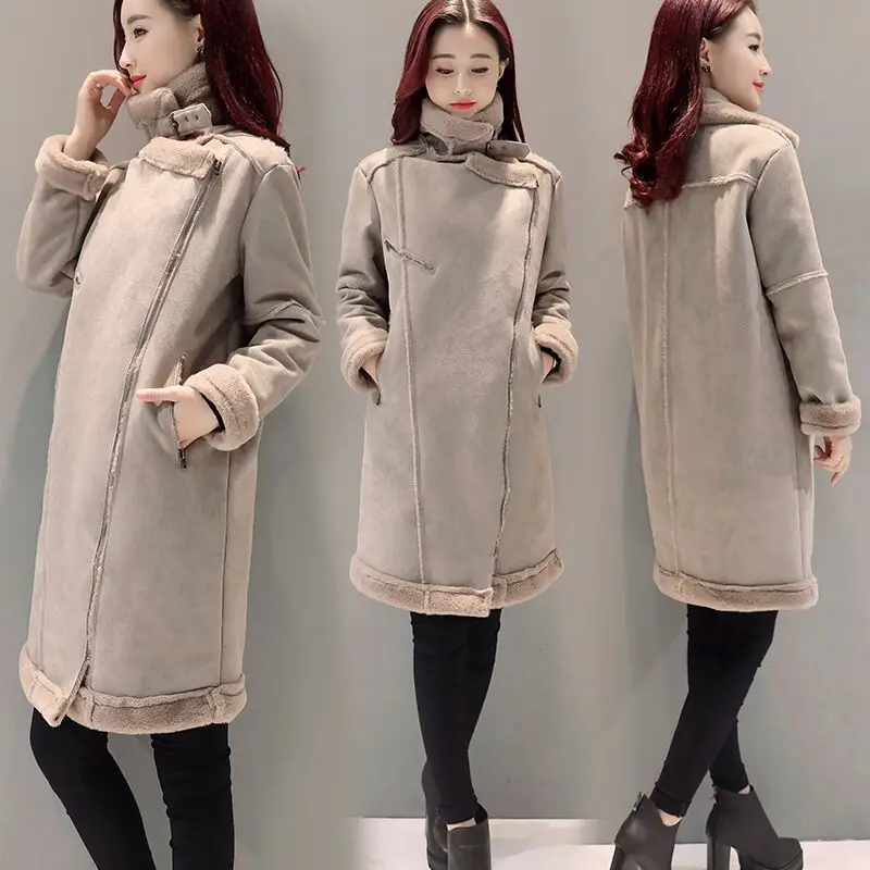 MLinina Winter Women Wool Cotton Fur Jacket Female Turn Down Collar Plus Size Super Warm Thicken Coat Long Lamb Outwear Jackets MLinina Winter Women Wool Cotton Fur Jacket Female Turn Down Collar Plus Size Super Warm Thicken Coat Long Lamb Outwear Jackets