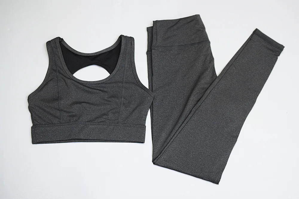 Однотонный женский комплект для йоги, быстросохнущая одежда для йоги, Женская Спортивная одежда для занятий спортом, костюмы для бега для женщин