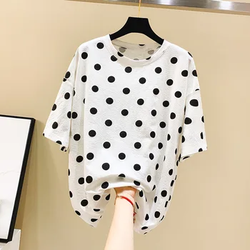 

Women T Shirt Cotton Big Yards 2019 Summer Korean Version Loose Slim Round Neck Pointy Short Sleeved T Shirt Female Student Top
