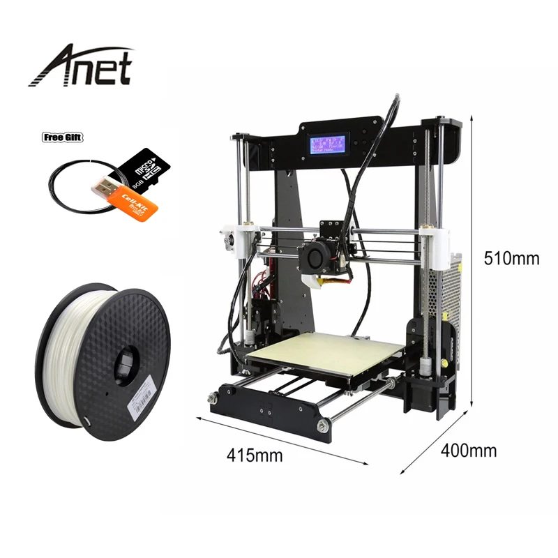 High Precision and Speed DIY 3d Printer Anet A8 Normal and Auto Leveling 3D Printer Kits