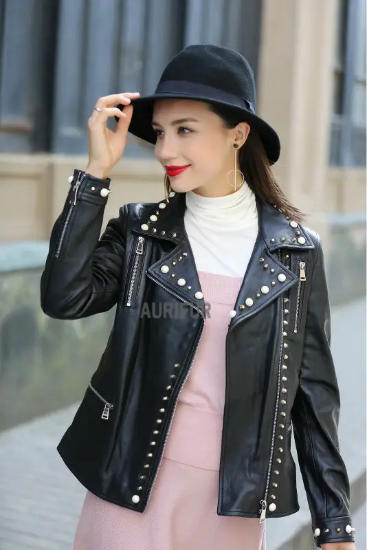 2016 New Rivets Decoration font b Womens b font Genuine font b Leather b font font