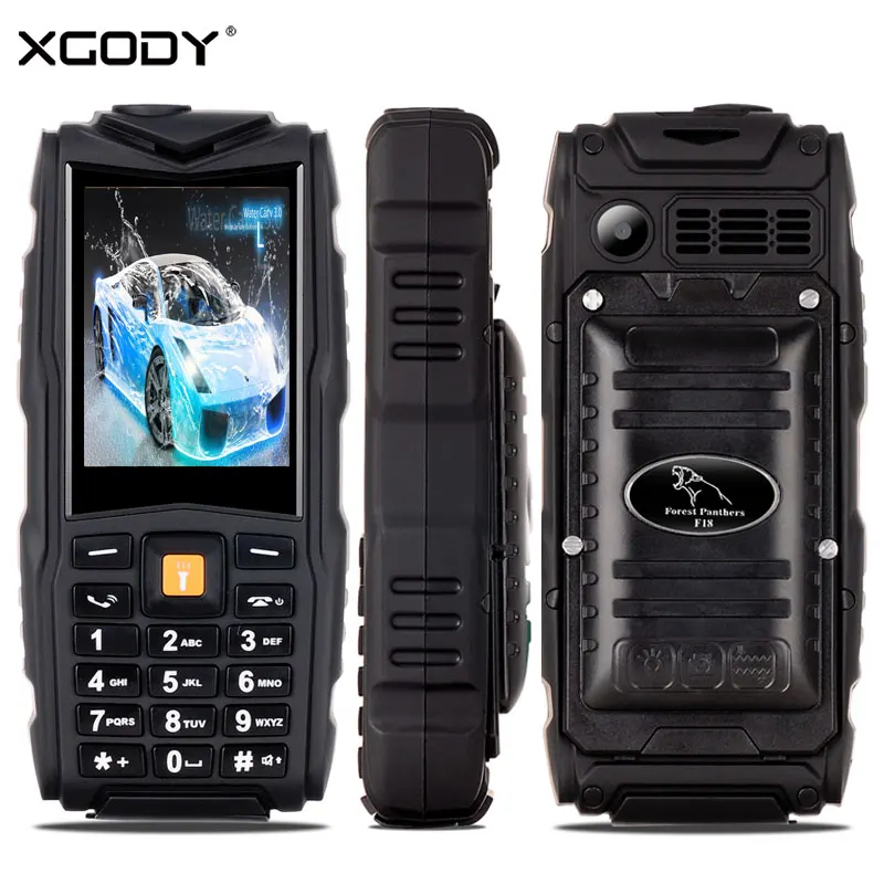 XGODY F18 Mobile Phone ip67 2 4 Inch 2500mAh Waterproof Shockproof Key Phone FM MP3 GSM