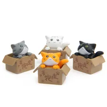 4 pcs lot Hot Sale Action Figures Toys Dolls Angry Cat Animals Cartoon Toys Models Desk