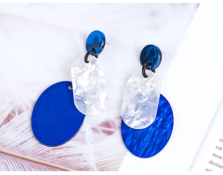 YUQINQIN Trendy Drop Earrings for Women 2018 Jewelry Long Round Resin Earings Fashion Elegant Acrylic Dangling Crystal Earring (6)