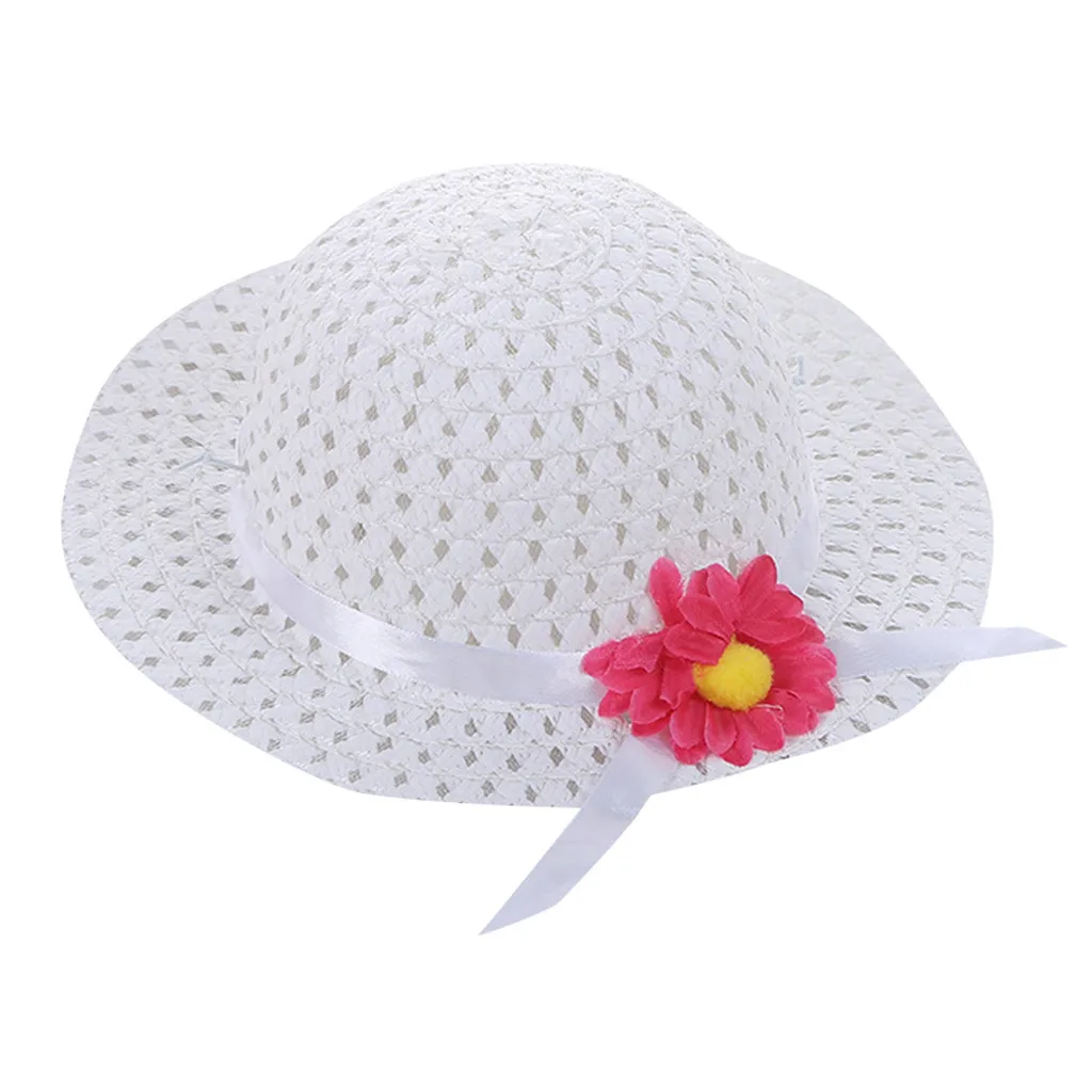 

Fashion Girl Summer Floral Flower Straw Visor Sun Hat Beach Hats