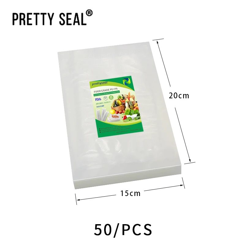 

PRETTYSEAL stretch film Pack Packer Bag Food Sealer Keeper Saver/Roll, Pouch Set maintaining foods taste and freshness 15*20cm