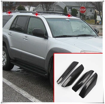 

For Toyota 4Runner N210 Hilux Surf SW4 2003 - 2009 Black Car Top Roof Rack Rail End Cover Shell Replacement 4pcs Car Styling