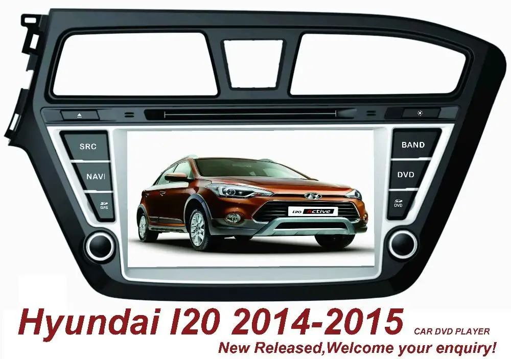 Clearance 8" in-dash Car DVD player with GPS(opt.),audio Radio stereo,USB/SD,AUX,BT/TV,car multimedia headunit for Hyundai I20 2014 2015 9