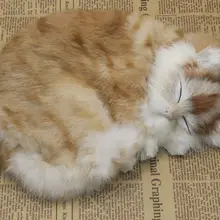 Новая имитация Спящая кошка Реалистичная Ремесленная поделка кошка кукла подарок около 25x21 см